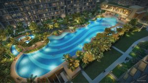 Grand Dunman night pool view